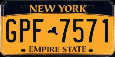 NY license plate GPF7571