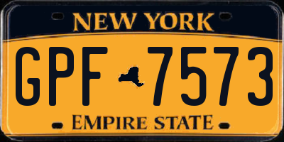 NY license plate GPF7573