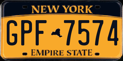 NY license plate GPF7574