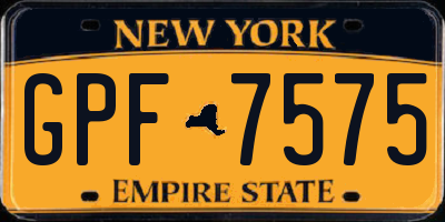 NY license plate GPF7575