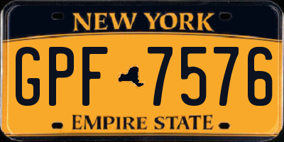 NY license plate GPF7576
