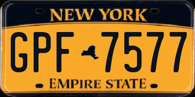 NY license plate GPF7577