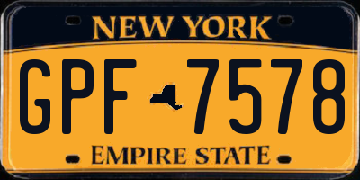 NY license plate GPF7578