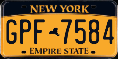 NY license plate GPF7584