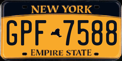 NY license plate GPF7588
