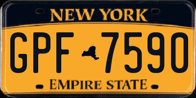 NY license plate GPF7590