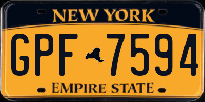 NY license plate GPF7594