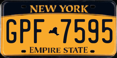 NY license plate GPF7595