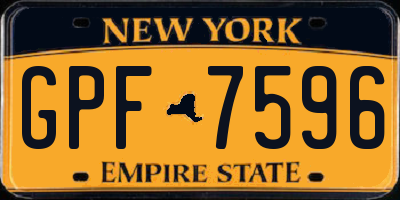 NY license plate GPF7596