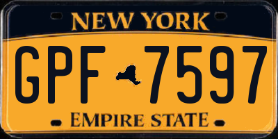 NY license plate GPF7597