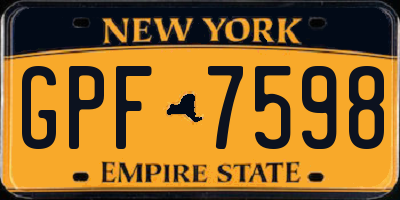 NY license plate GPF7598