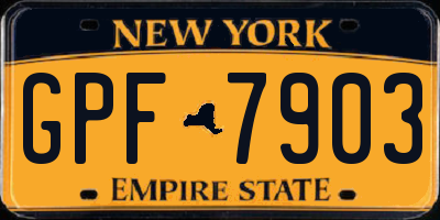 NY license plate GPF7903