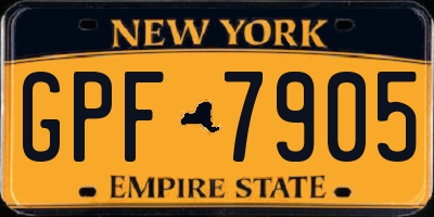NY license plate GPF7905