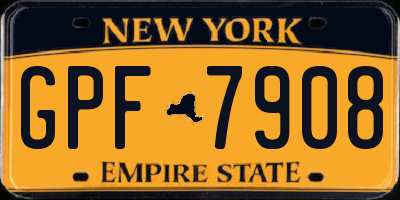 NY license plate GPF7908