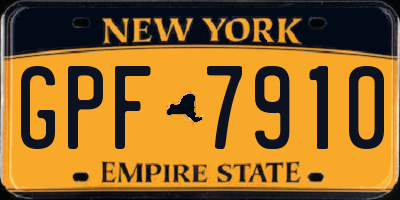 NY license plate GPF7910