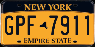 NY license plate GPF7911