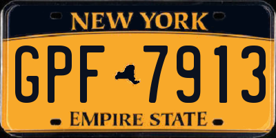 NY license plate GPF7913