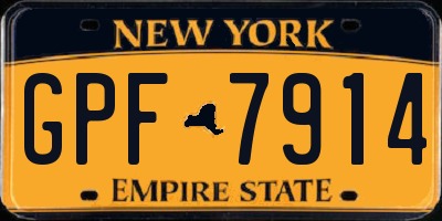 NY license plate GPF7914