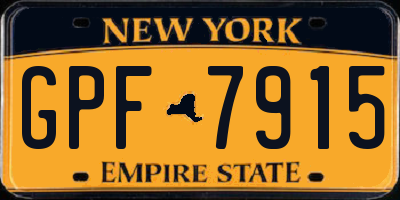NY license plate GPF7915