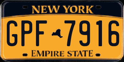 NY license plate GPF7916