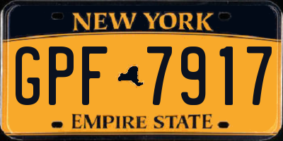 NY license plate GPF7917