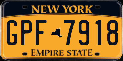 NY license plate GPF7918