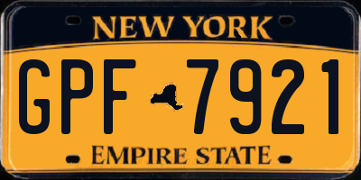 NY license plate GPF7921
