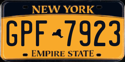 NY license plate GPF7923
