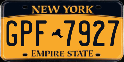 NY license plate GPF7927