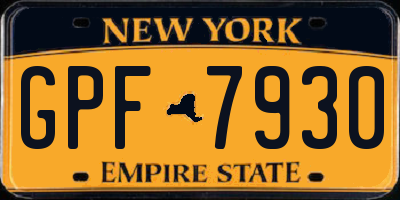 NY license plate GPF7930
