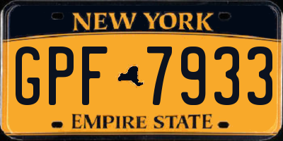 NY license plate GPF7933