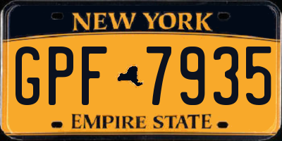 NY license plate GPF7935