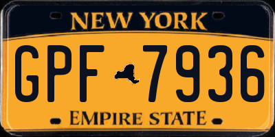 NY license plate GPF7936