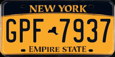 NY license plate GPF7937