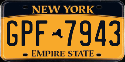 NY license plate GPF7943