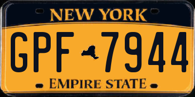 NY license plate GPF7944