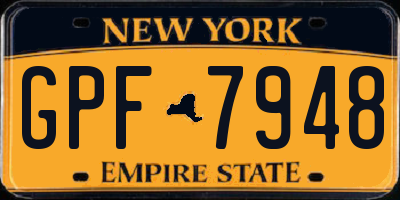 NY license plate GPF7948