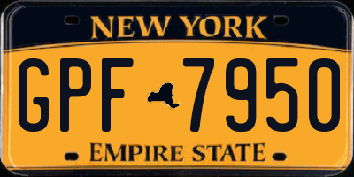 NY license plate GPF7950