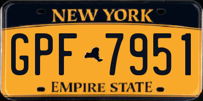 NY license plate GPF7951