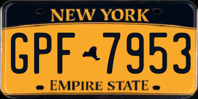 NY license plate GPF7953