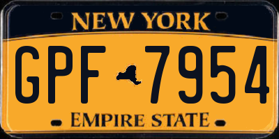 NY license plate GPF7954