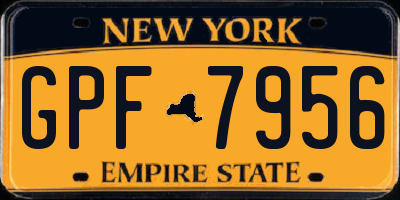 NY license plate GPF7956