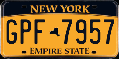 NY license plate GPF7957