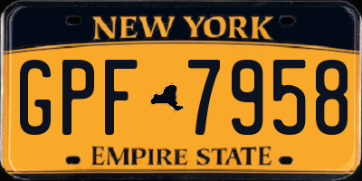 NY license plate GPF7958