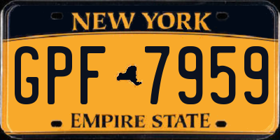 NY license plate GPF7959