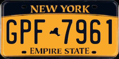 NY license plate GPF7961