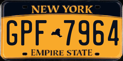 NY license plate GPF7964