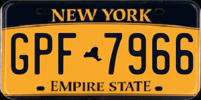 NY license plate GPF7966