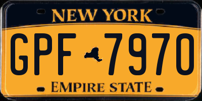 NY license plate GPF7970