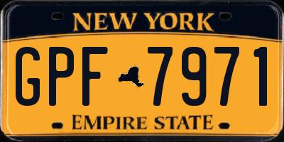 NY license plate GPF7971